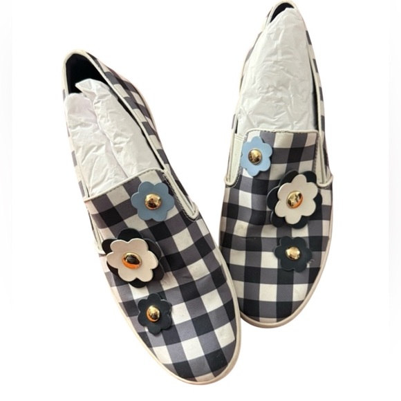 Michael Kors Checkered Slip-On with Floral Accents - Picture 1 of 4